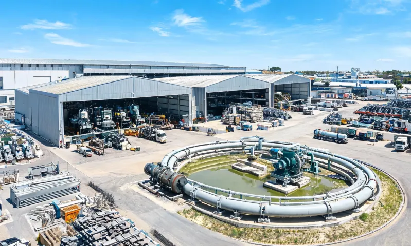 WeirFlow Mining process center aerial view